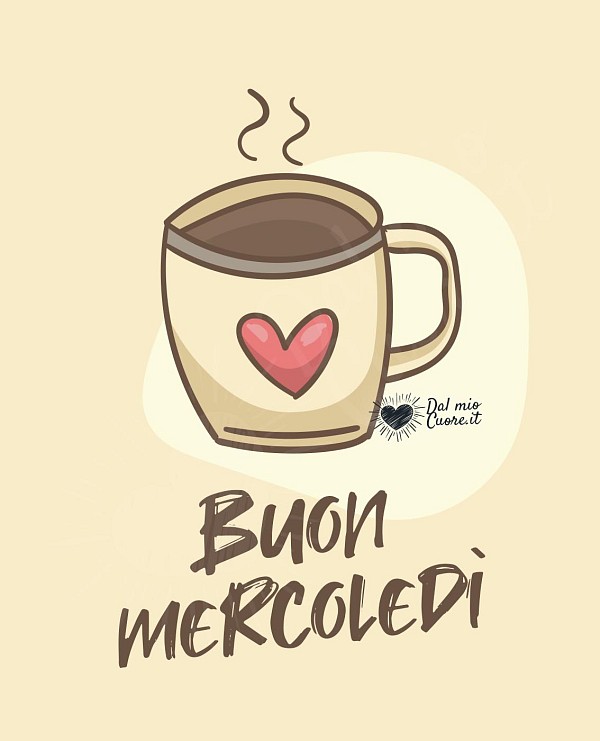 Buon mercoledì con caffè e cuore