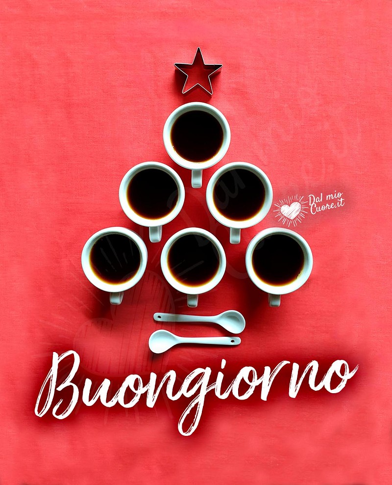 Buongiorno con albero di natale di... caffè