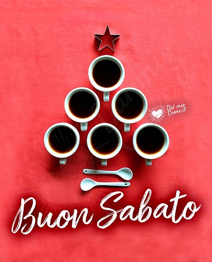 Buon sabato con albero di natale di... caffè