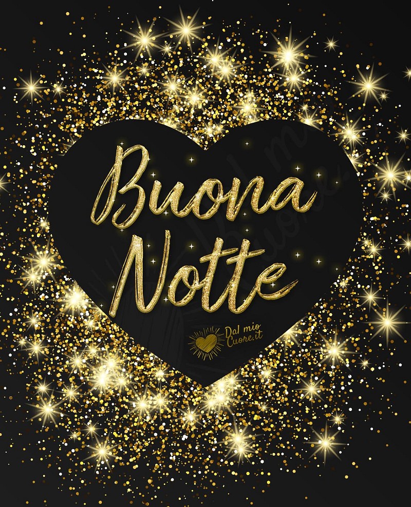 Buona Notte con cuore e glitter