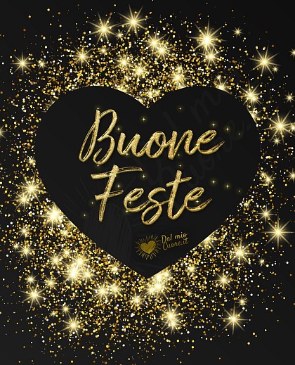 Buone feste con cuore e glitter