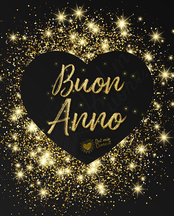 Buone anno con cuore e glitter