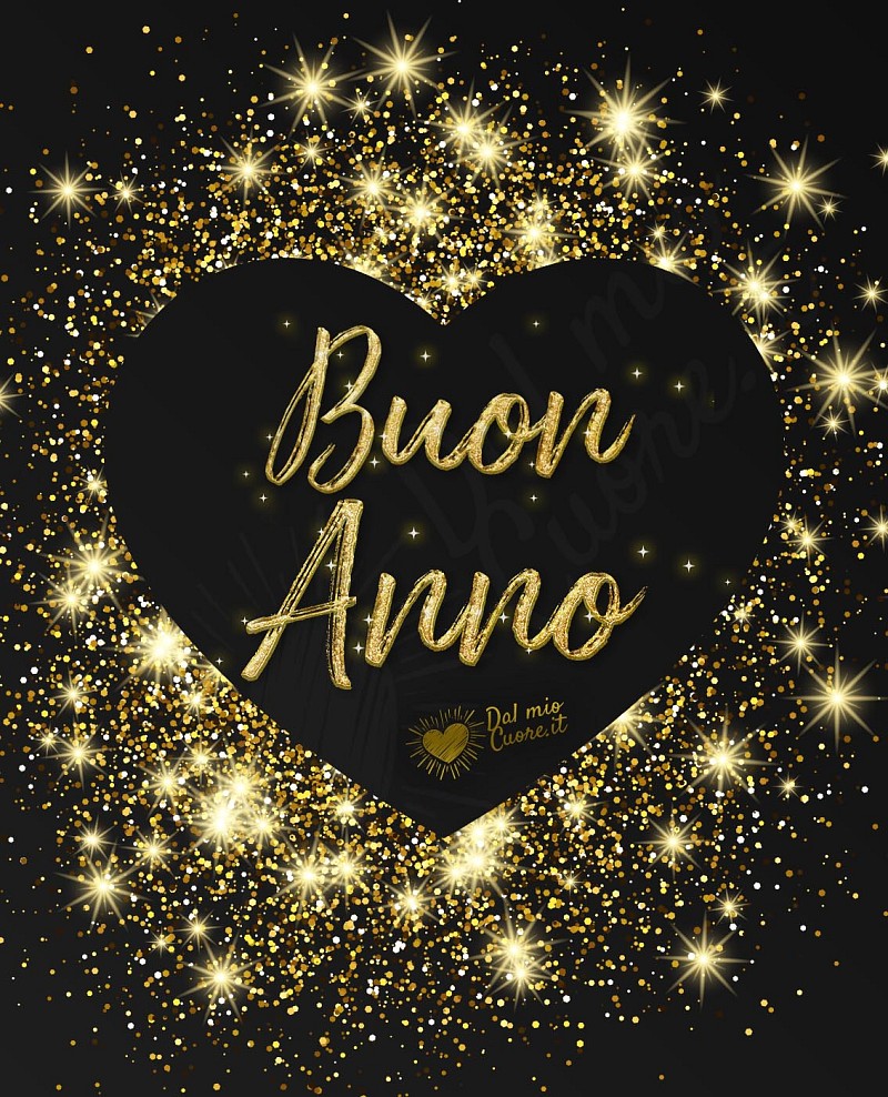 Buone anno con cuore e glitter