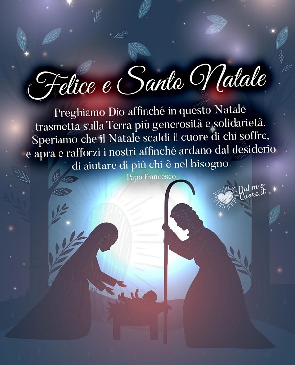Felice e Santo Natale da Papa Francesco
