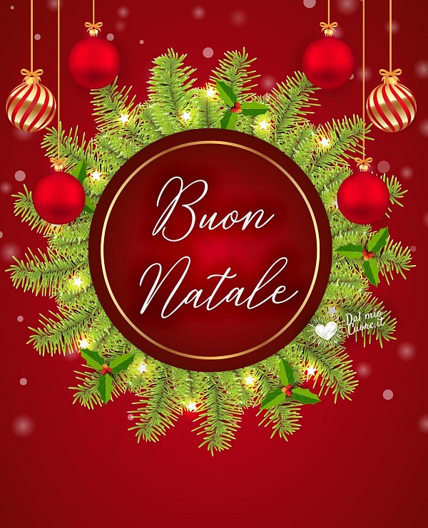 Buon Natale con corona di Natale