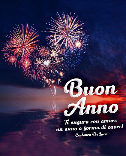 Buon Anno (Frasi). Ti auguro con amore un anno a forma di cuore!