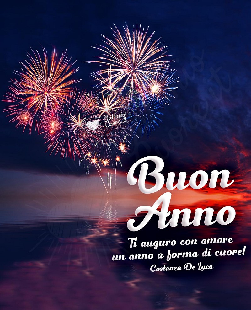 Buon Anno (Frasi). Ti auguro con amore un anno a forma di cuore!