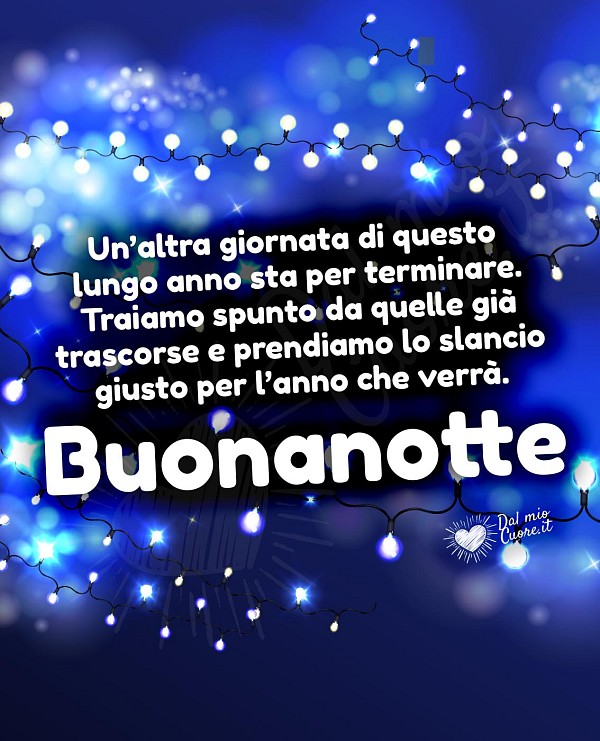 Buonanotte (Frasi). Un’altra giornata di questo lungo anno sta per terminare...