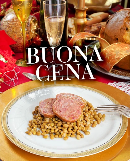 Buona cena con cotechino e lenticchie