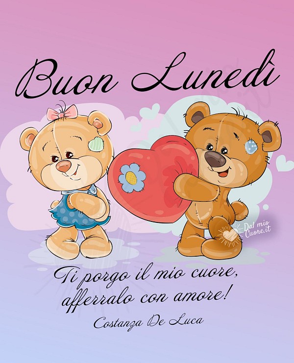 Buon lunedì con orsetti e una frase tenera