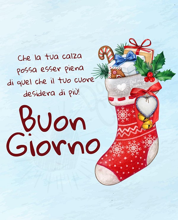 Buongiorno con calza e frase
