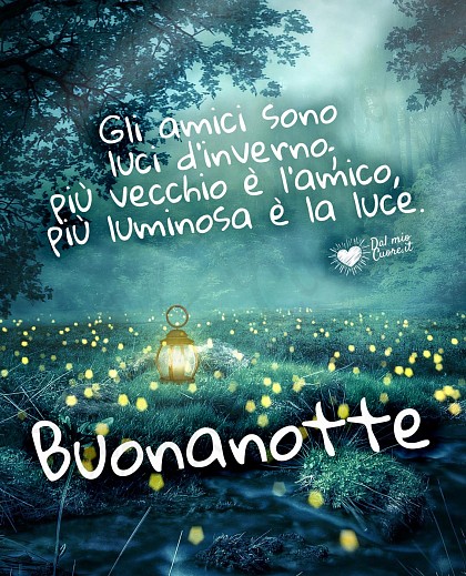 Buonanotte (Frasi). Gli amici sono luci d'inverno; più vecchio è l'amico, più luminosa è la luce.
