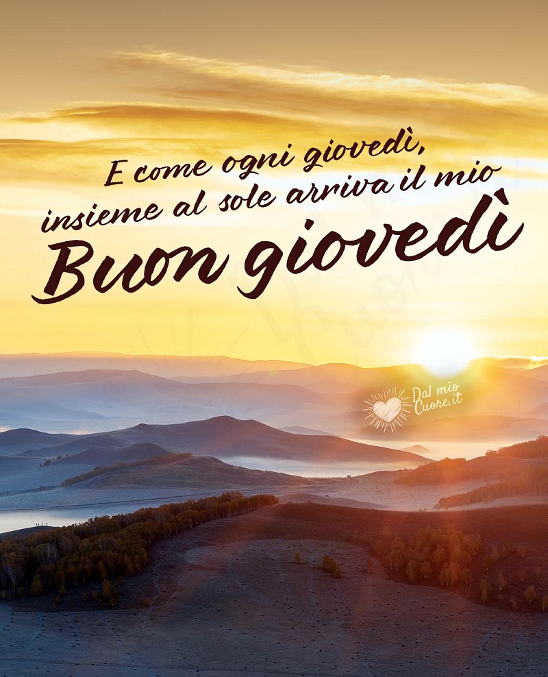 E come ogni giovedì, insieme al sole arriva il mio buon giovedì