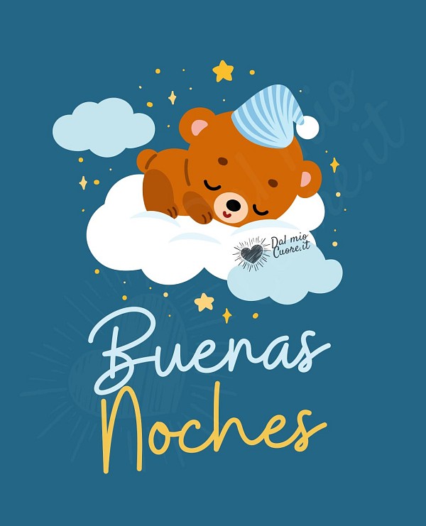 Buenas noches con un bebé oso
