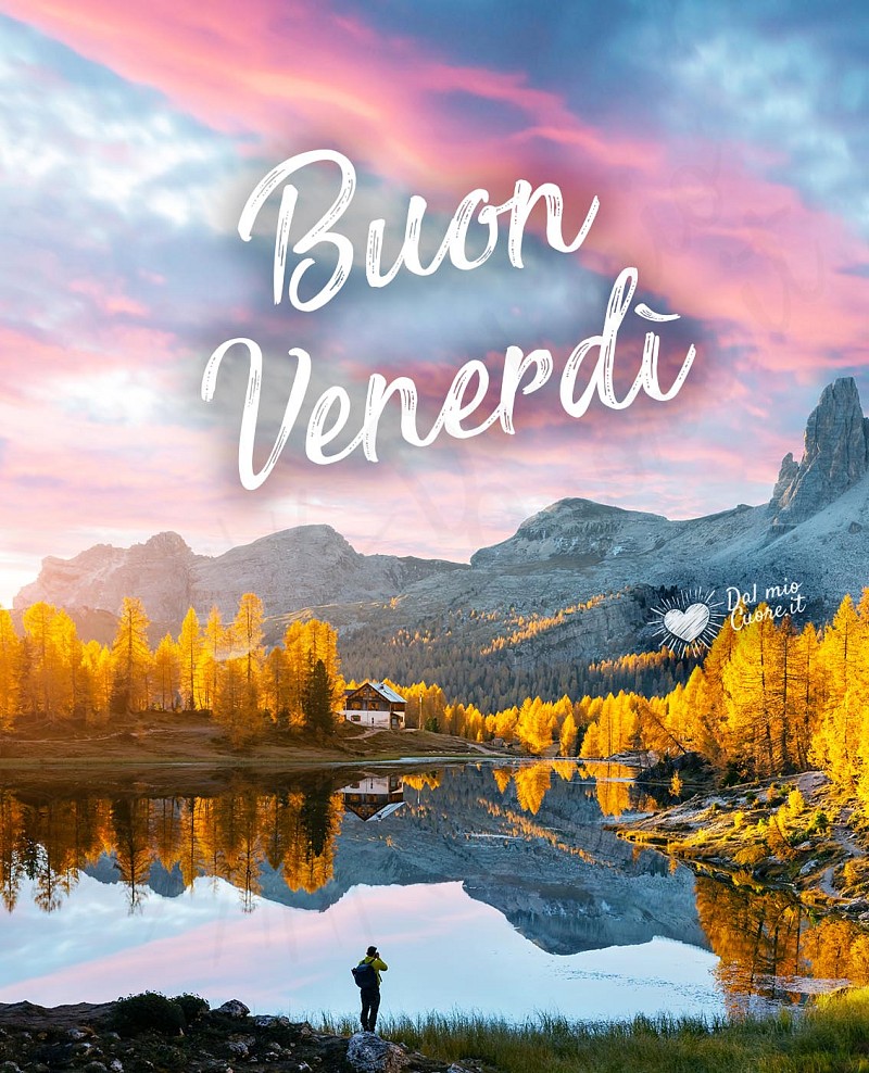 Buon venerdì con dolomiti all'alba