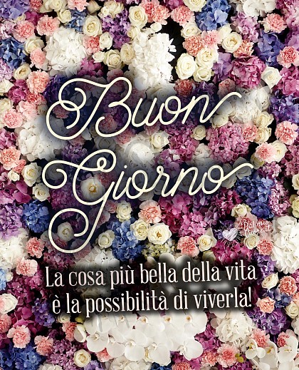 Buon Giorno. La cosa più bella della vita è la possibilità di viverla!
