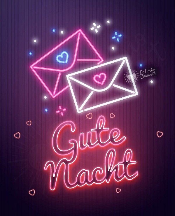 Gute-Nacht-Bild mit Neon