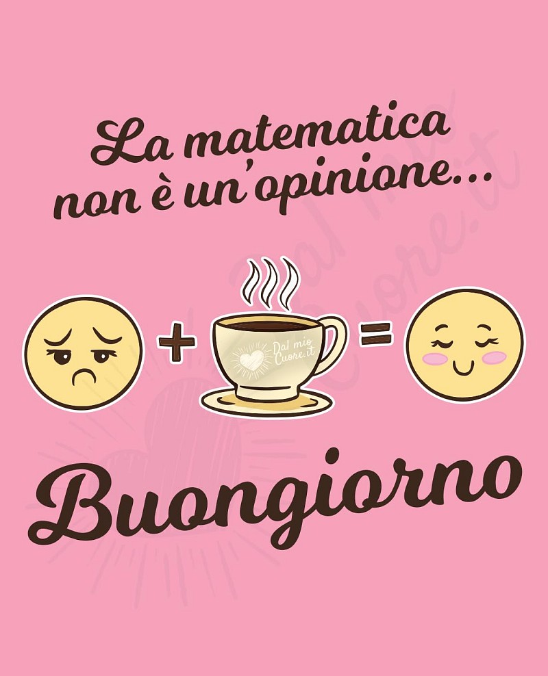 Buongiorno divertente con caffè. La matematica non è un'opinione!