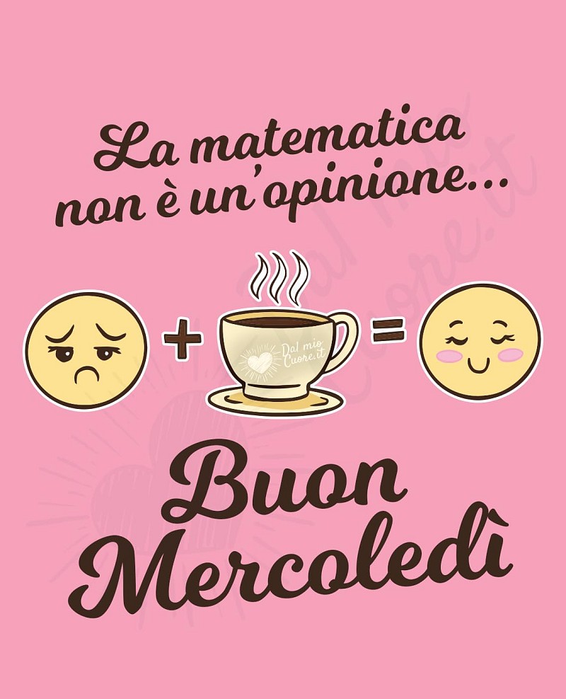 Buon mercoledì divertente con caffè ed emoji