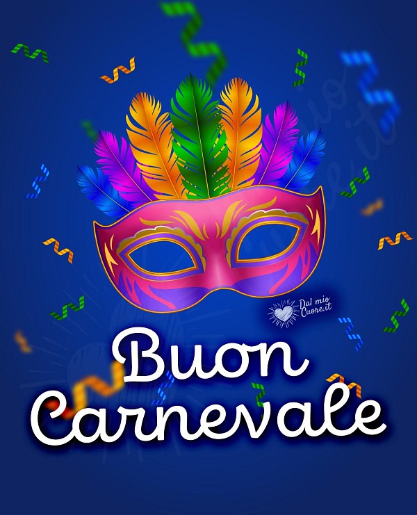 Buon carnevale con maschera colorata
