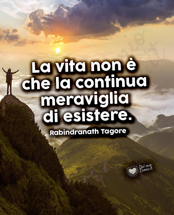 La vita non è che la continua meraviglia di esistere.