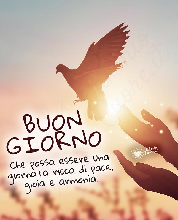 Buongiorno. Che possa essere una giornata ricca di pace, amore e armonia