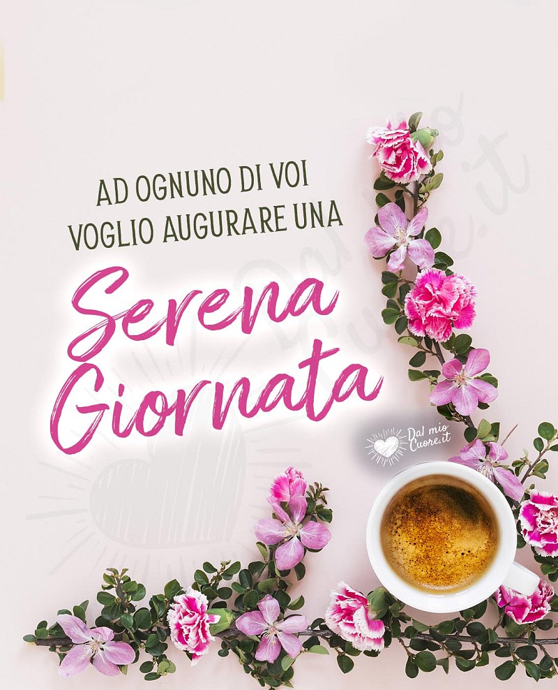 Ad ognuno di voi voglio augurare una serena giornata