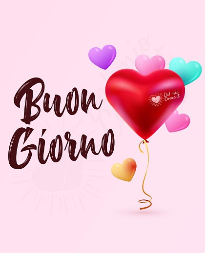 Buon giorno con palloncini a forma di cuore