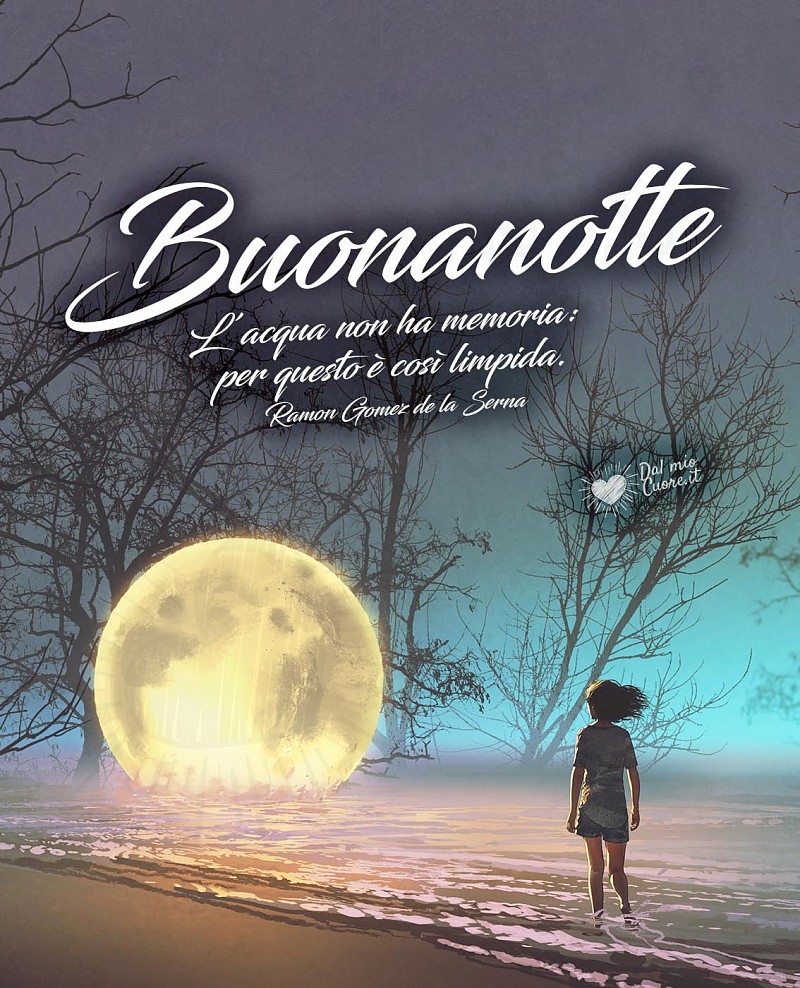 Buonanotte (Frasi). L’acqua non ha memoria: per questo è così limpida