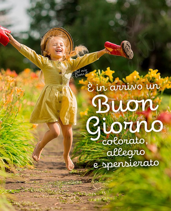 È in arrivo un buon giorno colorato, allegro e spensierato