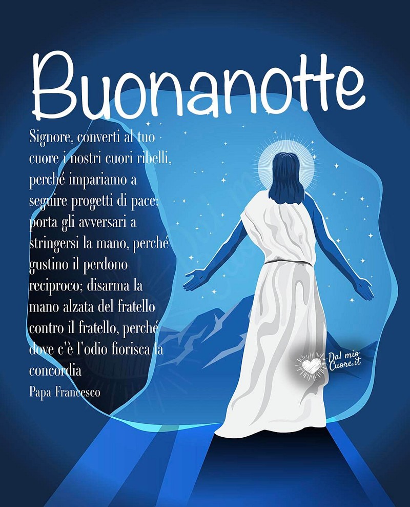 Buonanotte con preghiera di Papa Francesco