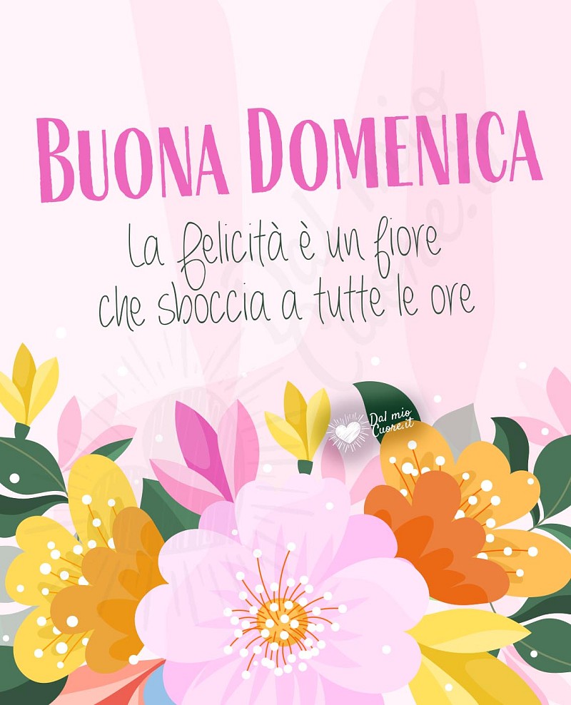 Buona domenica con frase sulla felicità