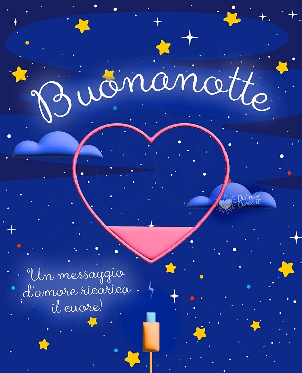 Buonanotte romantica. Un messaggio d'amore ricarica il cuore