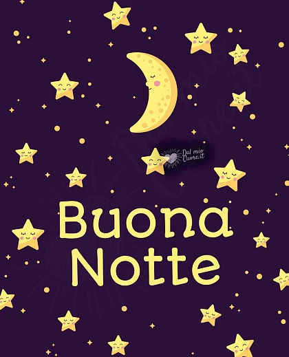 Buona notte con luna e stelle