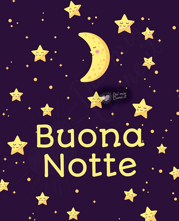Buona notte con luna e stelle