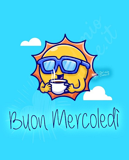 Buon mercoledì con sole e caffè