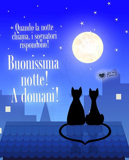 Buonissima notte! A domani! Quando la notte chiama, i sognatori rispondono