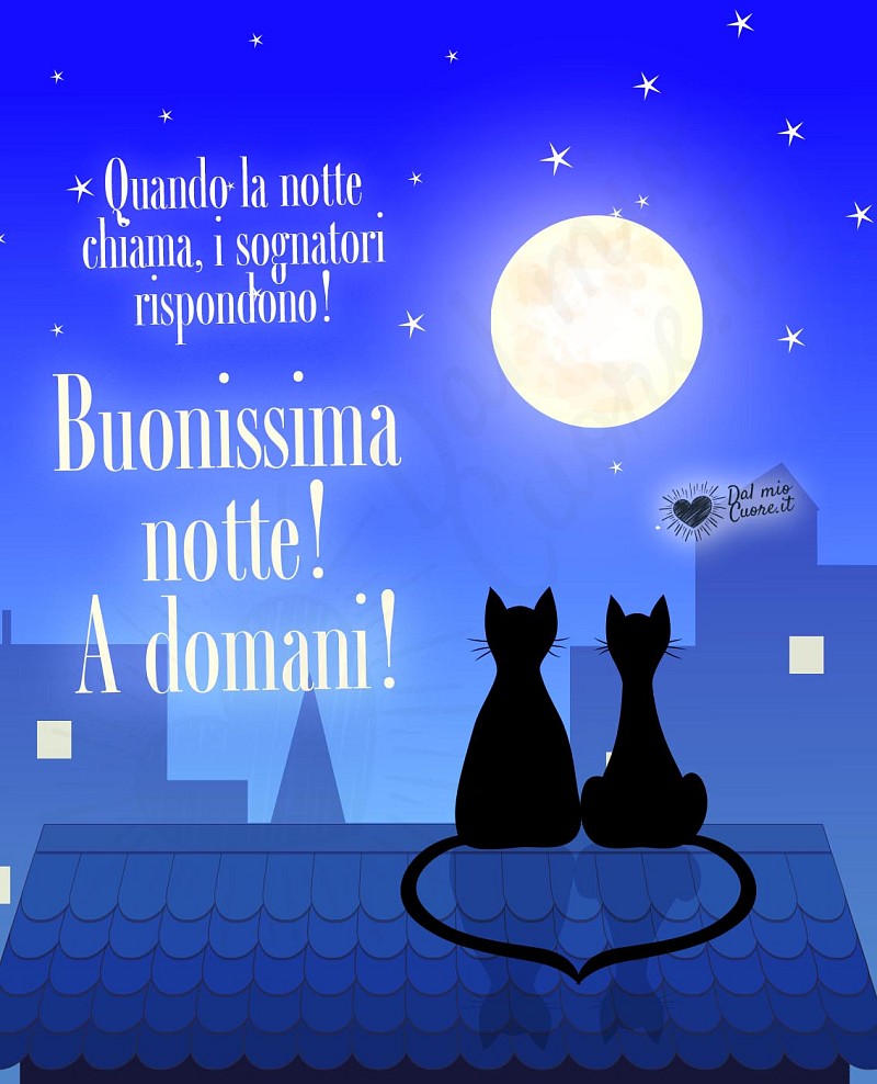 Buonissima notte! A domani! Quando la notte chiama, i sognatori rispondono