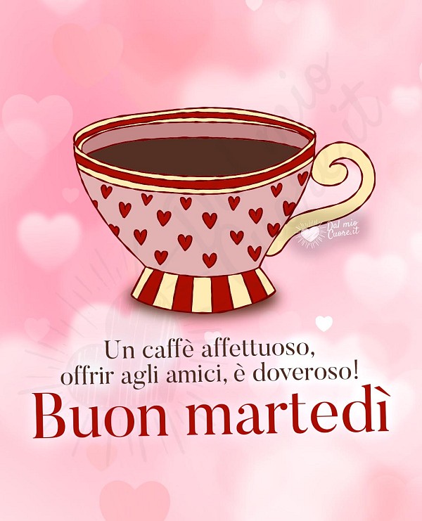 Buon martedì con frase e caffè