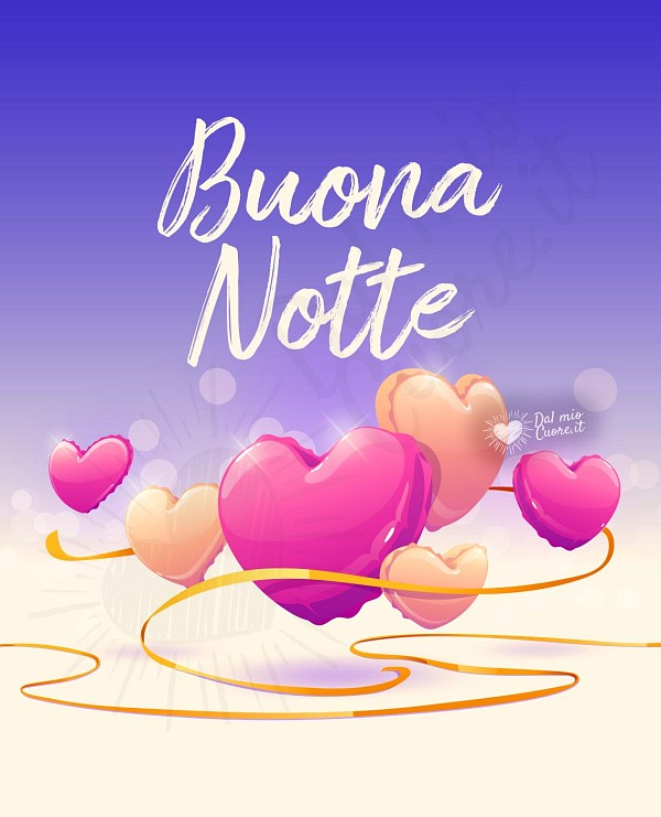 Buona notte con palloncini a forma di cuore
