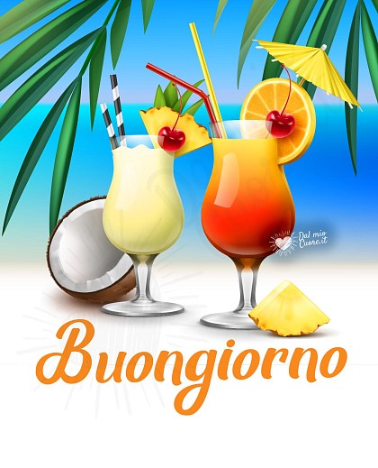 Buongiorno Estivo con Cocktail sulla spiaggia