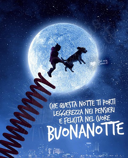 Buonanotte. Che questa notte ti porti leggerezza nei pensieri e felicità nel cuore