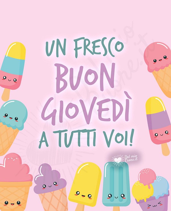 Un fresco Buon Giovedì a tutti voi! Con ghiaccioli