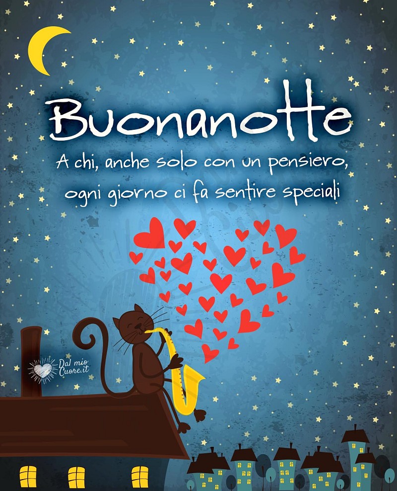 Buonanotte. A chi, anche solo con un pensiero, ogni giorno ci fa sentire speciali