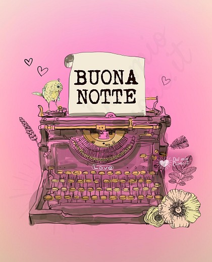 Buona Notte vintage con macchina da scrivere