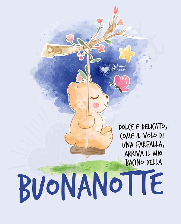 Dolce e delicato, come il volo di una farfalla, arriva il mio bacino della Buonanotte