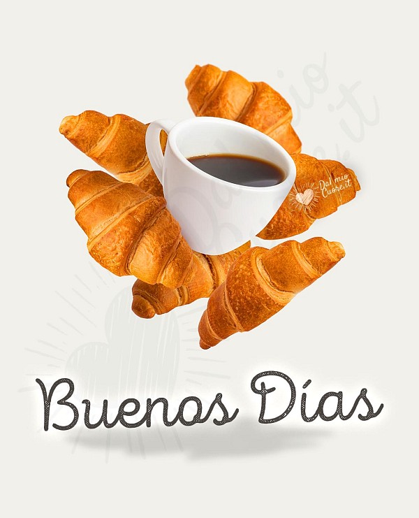 Buenos días con croissants y un café