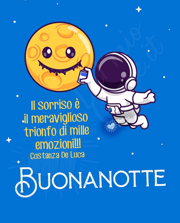 Il sorriso è il meraviglioso trionfo di mille emozioni! Buonanotte con frase