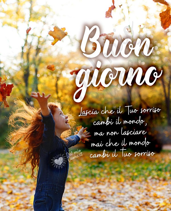 Buongiorno con frase sul sorriso