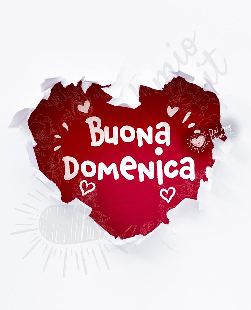 Buona domenica con cuore di carta